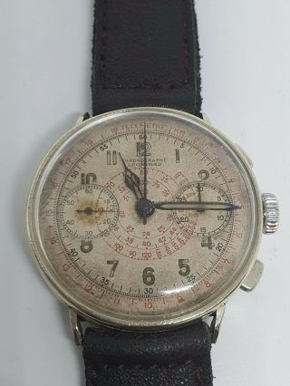 Vintage Chronograph Leonidas Valjoux 22 Telemeter And Tachymeter Scales