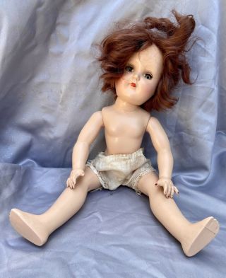 Vintage 15” Brunette Ideal Doll P - 91 “toni“ With Knickers