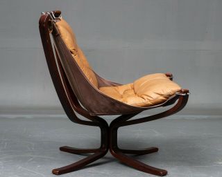 VINTAGE RETRO SIGURD RESSELL LEATHER LOW BACK FALCON CHAIR 1960,  s 3