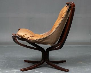 VINTAGE RETRO SIGURD RESSELL LEATHER LOW BACK FALCON CHAIR 1960,  s 4