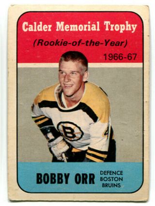 1967/68 Topps Bobby Orr Rookie Of The Year Calder Trophy Card 118 Boston Bruins