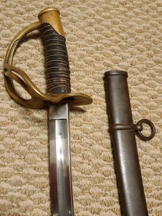 Antique 1864 C.  Roby W.  Chelmsford Mass U.  S Civil War M1860 Cavalry Saber Sword