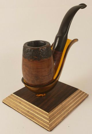 W.  O.  Larsen Handmade Bent Smoking Pipe Rustica Denmark