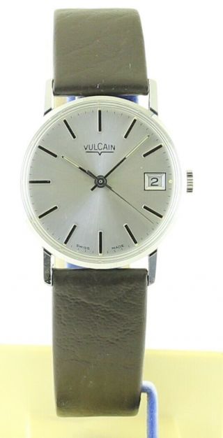Rare Vintage Vulcain P1614a Silver Mechanical Swiss Watch 1960 