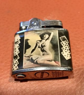 Vintage Pacific Lighter Pin - Up Girl Double Sided Lighter