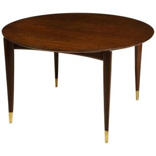 Gio Ponti For M.  Singer & Sons Walnut Dining Table 48” Round