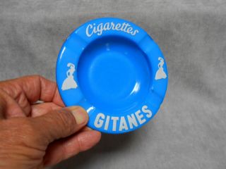 Vintage French Advert Blue Opalex Ashtray Marks Cigarettes Gitanes
