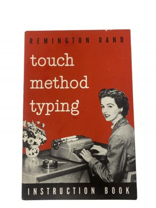 Vintage 1950’s Typewriter Remington Rand Touch Typing Method Instruction Book
