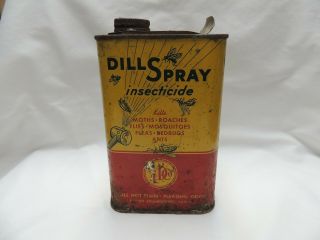 Dill Spray Insecticide Vintage Empty Tin Norristown Pa.  The Dill Company