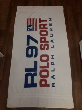 Vtg.  Ralph Lauren Polo Sport 1997 Beach Towel,  Made Usa