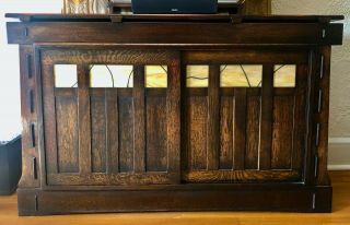Custom Made Roycroft Arts & Crafts/craftsman Media Cabinet - Quarter Sawn Oak