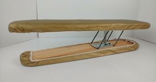 Vintage Travel Mini Wood Ironing Board Two Sided Collapsible W Pad Sleeve
