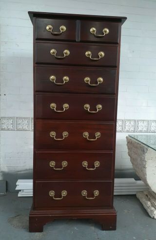 Vintage Style Henkel Harris? Chippendale Lingerie Chest Solid Mahogany 7drawer