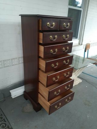 Vintage style Henkel Harris? Chippendale Lingerie chest solid mahogany 7drawer 5