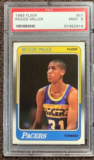 57 Reggie Miller Rc; 1988 - 89 (1988) Fleer; Psa 9; Hof
