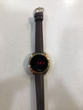 Vintage,  Rare,  Gold Timex Led Watch,  1970s