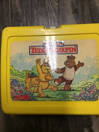 Vintage Yellow Teddy Ruxpin 1986 Plastic Lunchbox