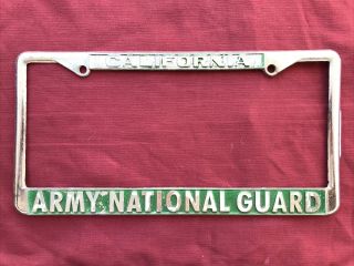 California Army National Guard Vintage Chrome Metal License Plate Frame