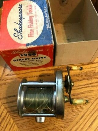 Vintage Shakespeare Direct Drive 1950 Fishing Reel W/ Box