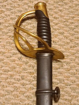 Antique 1864 Ames Mfg.  Co.  U.  S Civil War M1860 Cavalry Saber Sword With Scabbard