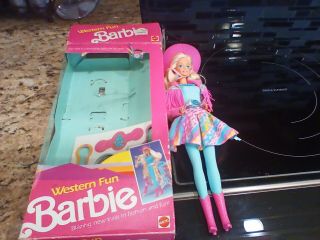 Western Fun Barbie Doll 1989 Vintage Mattel 9932 Box