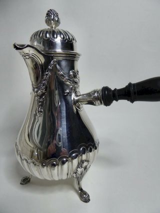 Sterling Silver French Side Handle Coffee Pot By L Lapar Paris Circa 1880