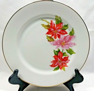 Vintage Order Of The Eastern Star Masonic Collector Plate Poinsettias 1984 - 1985