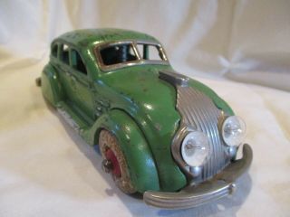 Antique Hubley Cast Iron Toy Car 8 " 1934 Chrysler Airflow Sedan W/headlights