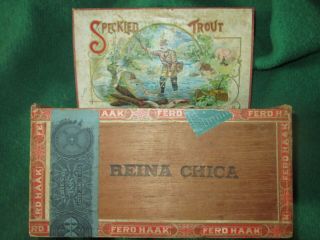 Antique Speckled Trout 100 Count Cigar Box Ferd Haak Colorado