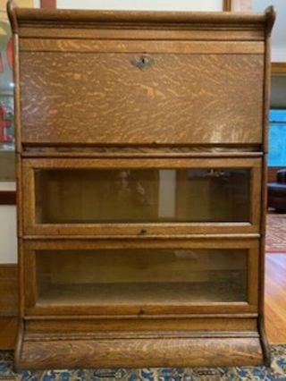 Antique Lawyers/barristers Bookcase And Desk/secretary