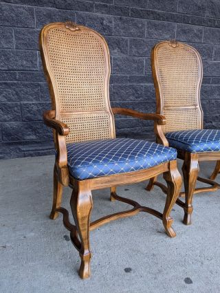 (6) Drexel Heritage Italian Provincial Cane Back Dining Chairs in Federal Blue 5