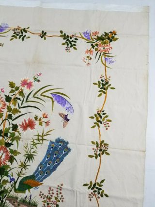 Antique Chinese Silk Hand Embroidered Panel Qing Dynasty 186x138cm 5