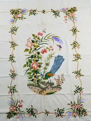 Antique Chinese Silk Hand Embroidered Panel Qing Dynasty 186x138cm 6
