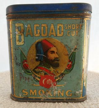 Antique Bagdad Short Cut Vertical Pocket Tobacco Tin