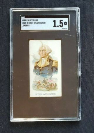 1889 Kinney Bros Cigarettes Leaders George Washington Card Sgc 1.  5