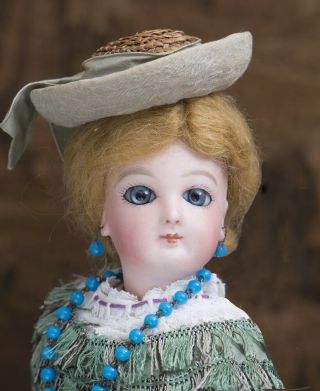 13 " Antique French Fashion Bisque Poupee Doll By Jumeau In Dress