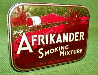 Vintage Afrikander Smoking Mixture Tobacco Tin C&w Co Ltd London Collectible