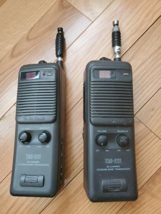 Pair - (2) Vintage Radio Shack Trc - 222 Handheld 40 Channel Cb Radio Transceiver