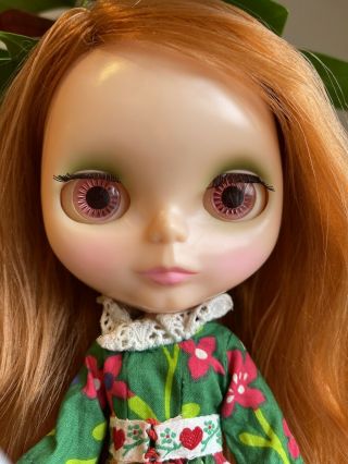 Vintage Kenner Blythe Doll w/Stand 1972 Side Part Redhead - 2