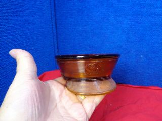 Vintage Figural Amber Glass Tobacco Jar Humidor Ww2 Army Hat.  Bx - X