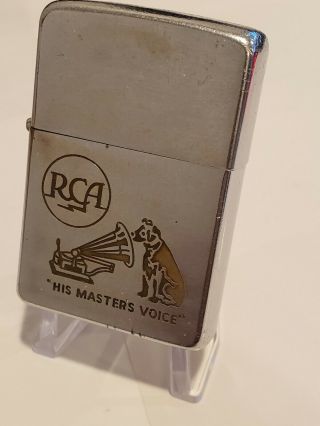 1955 Vintage Rca Records Zippo Lighter Nipper Dog His Masters Voice Phonograph