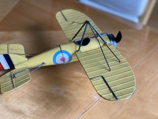 Vintage Style Metal Yellow Military Aircraft Model Airplane Decor Rustic Wwi
