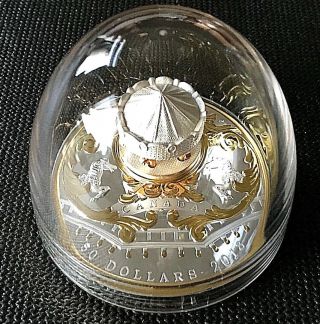 Canada 2018 $50 Antique Carousel 6 Oz Pure Silver Gold - Plated Proof Coin