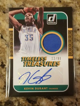 2014 - 15 Donruss Timeless Treasures Kevin Durant Auto /99 Jersey Card Autograph