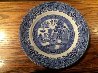 Vintage W Adams And Sons Staffordshire Blue Willow 7 " Plate Tunstall England