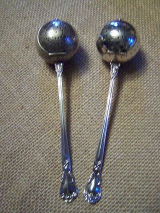 Set Of 2 Gorham Chantilly Sterling Tea Infuser Spoon Ball Form - No Monos Minty