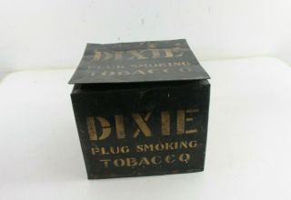Vintage Dixie Plug Smoking Tobacco Tin Can Store Display Box Advertising