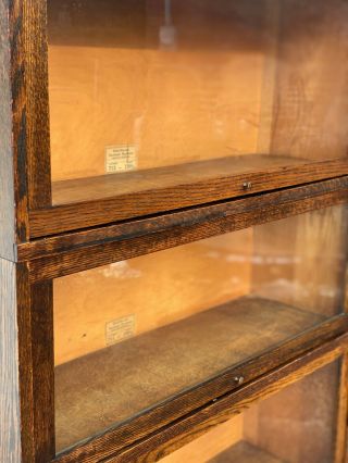 Antique Globe Wernicke Arts & Crafts Oak 4 Stack Barrister Bookcase 5