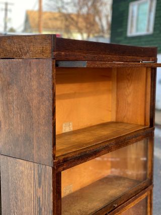 Antique Globe Wernicke Arts & Crafts Oak 4 Stack Barrister Bookcase 6