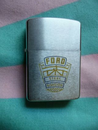 Vintage 1958 Zippo Lighter Michigan Ford Car Factory Steel Division Nr.